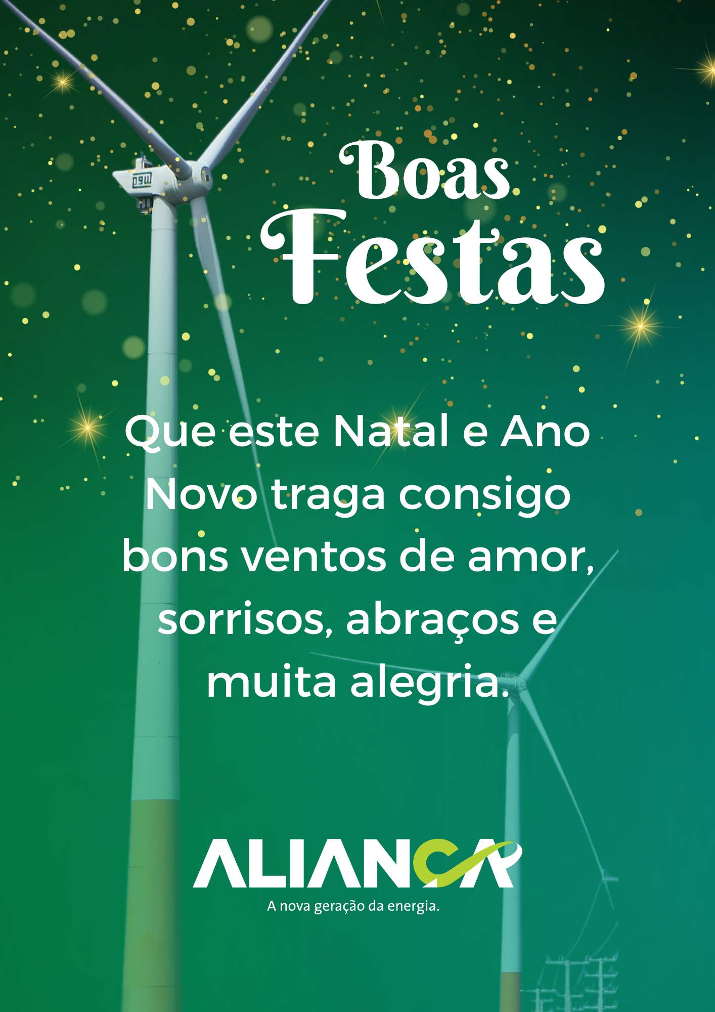 Desejamos um Feliz Natal e um Próspero Ano Novo! - Aliança Energia