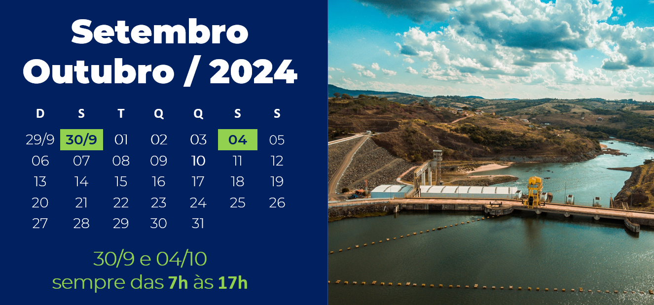 Interrupção do trânsito pela barragem da UHE Funil dias 30/9 e 04/10/2024 - Aliança Energia